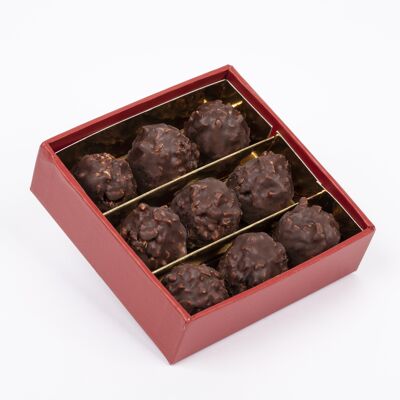 9 Mini DUNKLE Schokoladen Praliné Rocks 90g