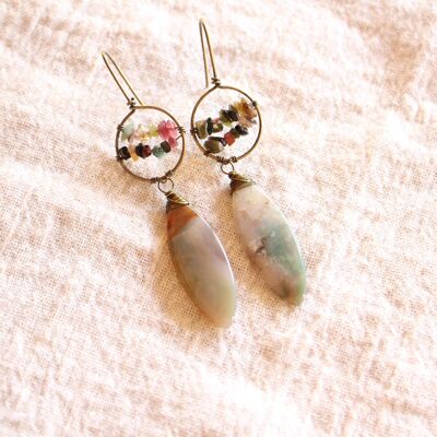 Agate earrings random col.