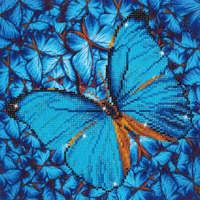 Blauer Schmetterling - Runde Diamanten