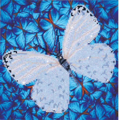 Papillon blanc - Diamants ronds