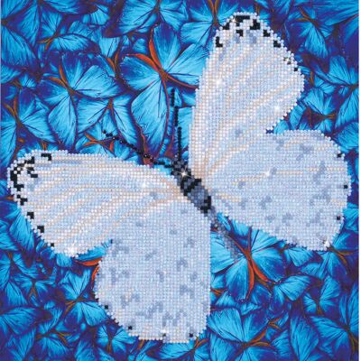 Papillon blanc - Diamants ronds