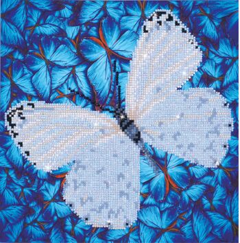 Papillon blanc - Diamants ronds 1