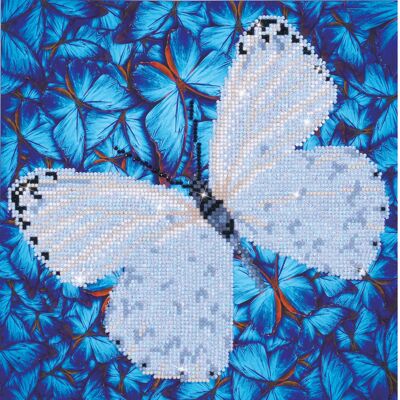 Papillon blanc - Diamants ronds