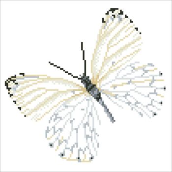 Papillon blanc - Diamants ronds 3