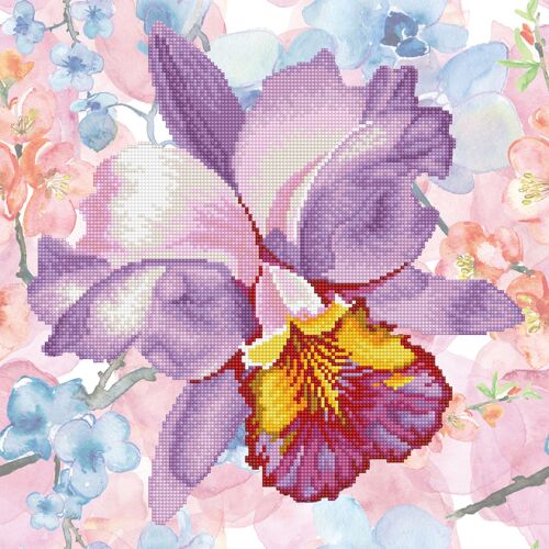 Iris mauve - Diamants ronds