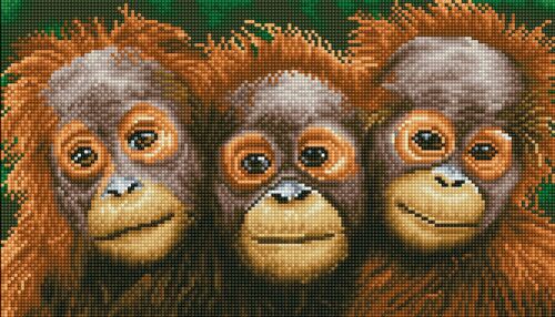 Trio de singes -Diamants ronds