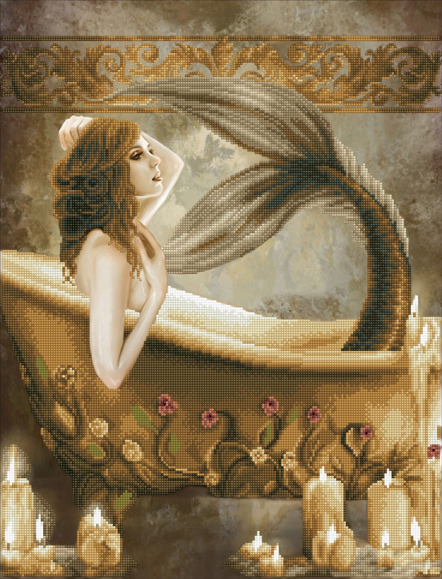 Sirena per il bagnetto - Diamanti rotondi