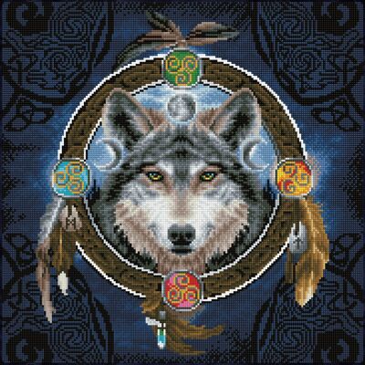 Celtic Wolf Guide - Diamants ronds