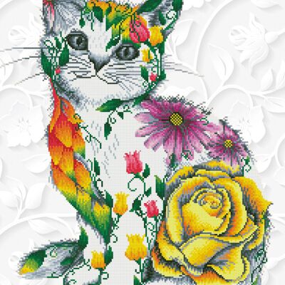 El gato de las flores - Diamantes redondos