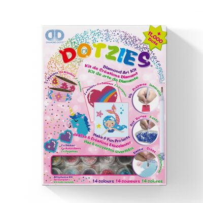 Pink DOTZIES kit - 6 creations for children