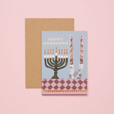 Happy Hanukkah - Carte saisonnière juive