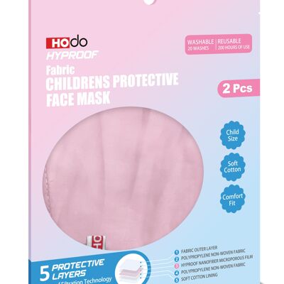 Kinder-Gesichtsmaske - Rosa (2er-Pack)