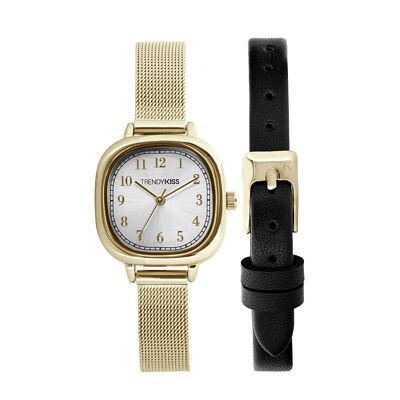 TMG10152-01 - Trendy Kiss analog women's watch - Milanese strap + free leather - Apolline