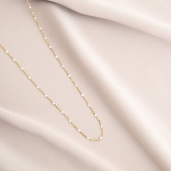 Collier mini perle Brescia blanche 1