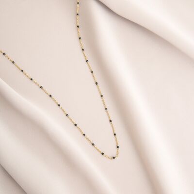 Brescia mini pearl necklace black gold