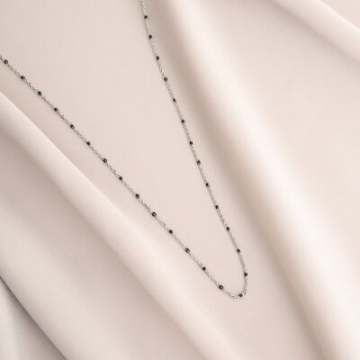 Collana di mini perle Brescia in argento nero
