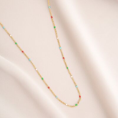 Collier mini perle Brescia multicolor doré