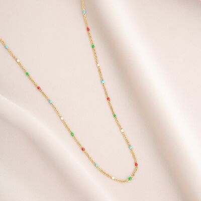 Golden multicolor Brescia mini pearl necklace