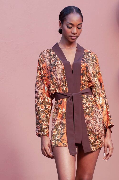 Japanese style kimono brown