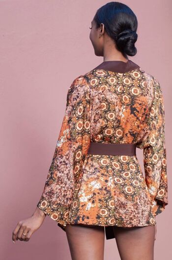 kimono style japonais marron 3