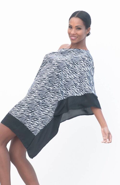 Zebra print shoulderless dress