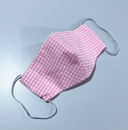 Pink Gingham Face Mask