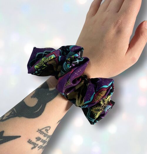 Purple Kaleidoscope Midi Scrunchie