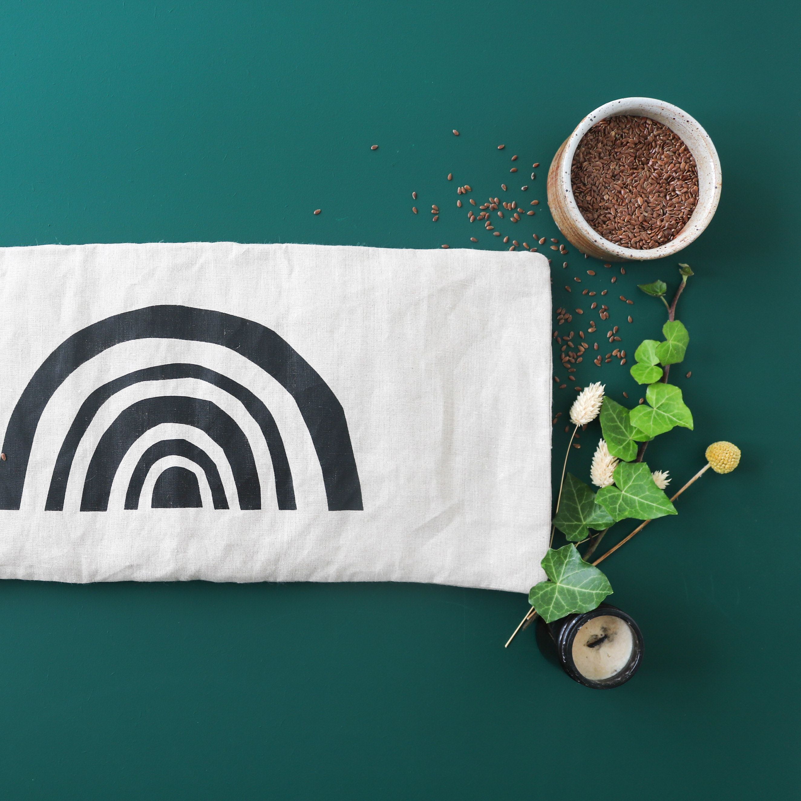 Large Flaxseed Hot Water Bottle - Rainbow