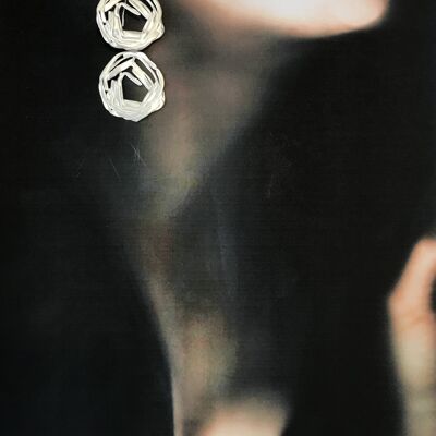 Silver Winding Dormeuse earrings