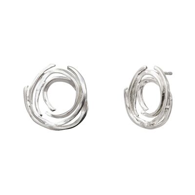 Circle silver earrings