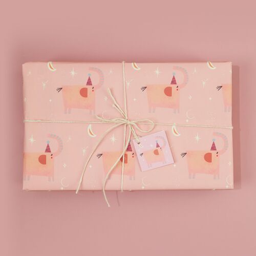 Birthday Elephant (Pink) - Gift Wrapping Paper Sheets