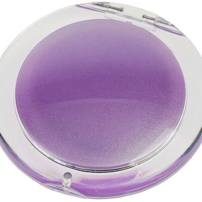 Miroir de poche acrylique/violet avec grossissement 3x, Ø 8,5 cm