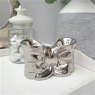Bow Double Ceramic Wax Melter Silver