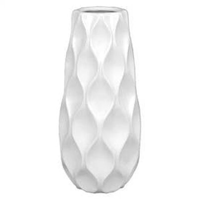 Ceramic Wave Vase White 30cm White