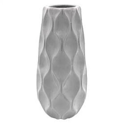 Ceramic Wave Vase White 30cm Grey