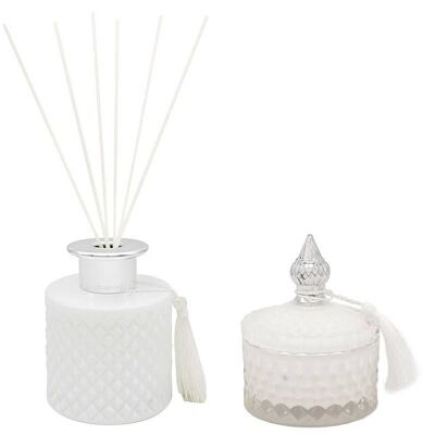 Fresh Linen Candle And Diffuser Set White