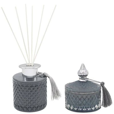Fresh Linen Candle And Diffuser Set Grey