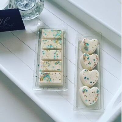 highly scented wax melt heart snap bars White