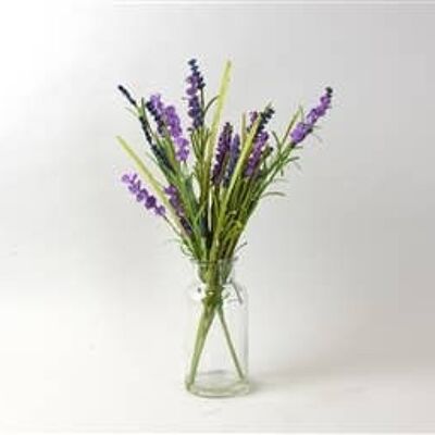 Lavender Arrangement In A Glass Vase 40cm