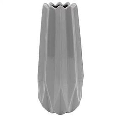 Medium Geometric Vase 30cm Grey