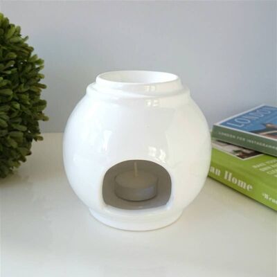 Minimalist Large Ball Ceramic Wax Melter White