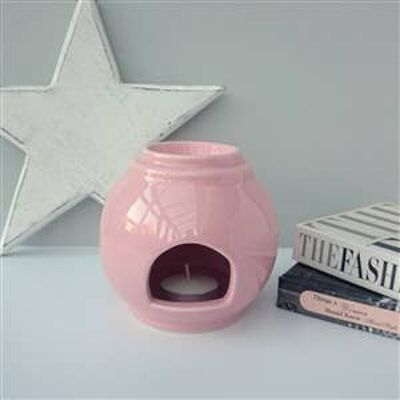 Minimalist Large Ball Ceramic Wax Melter Pink