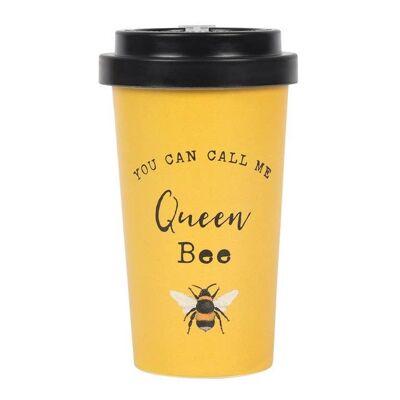Queen Bee Bamboo Eco Travel Mug Yellow