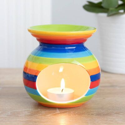 Rainbow stripe oil/wax burner