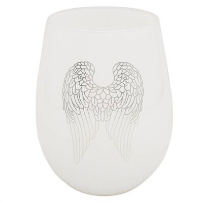 Silver Angel Wings Glass