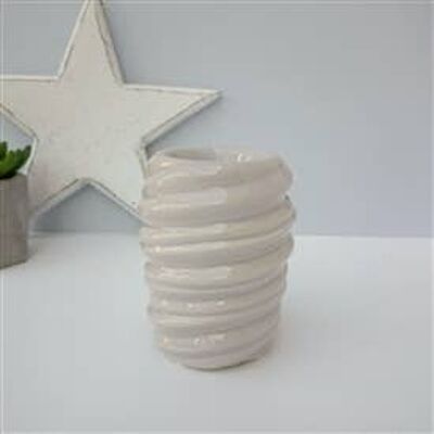 Swirl Ceramic Wax Melter / Oil Burner 11cm White
