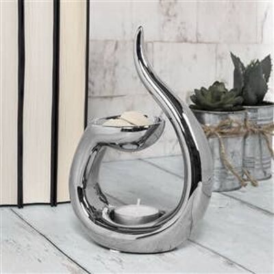The Swirl Ceramic wax/oil burner Silver