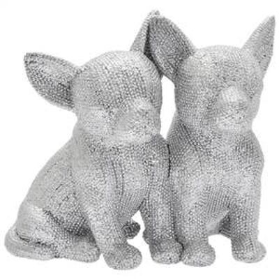 Twin Chihuahua Silver Glitter 21cm