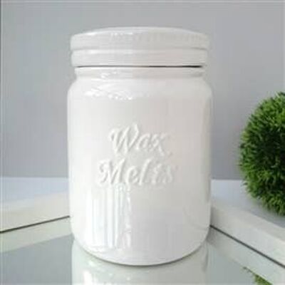 wax melt storage jar White