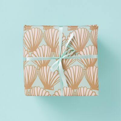 Sea Shell (menta) - Fogli di carta da regalo